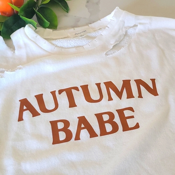 Autumn Babe Distressed Crop Fall Sweater - Picture 6 of 8